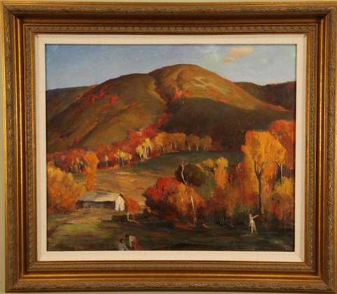 Mountain in Fall, Rosenbaum, 24” x 36,” oil on canvas, c. 1950