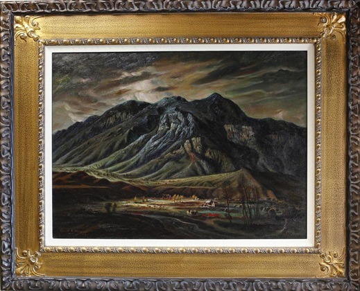 Homestead, Everett Thrope, 28” x 38,” oil on canvas, 1919