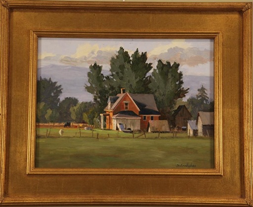 Farm House, Susan Galacher, 12” x 16,” oil on board, 2011