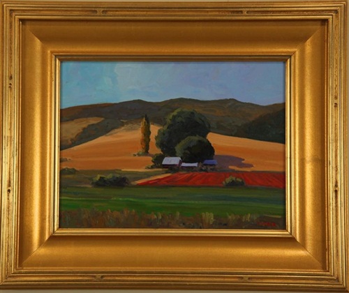 Farm Fields, Tom Mulder, 12” x 16,” oil on canvas
